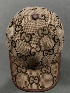 Gucci Beige and Brown GG Monogram Baseball Cap
